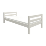 FLEXA single bed, WHITE, from a SCANDINAVIAN range with slatted headboard; child-safe design for kids’ bedroom.