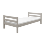 FLEXA single bed from CLASSIC range in grey with horizontal slats, child-safe design, ideal for a kids’ room.