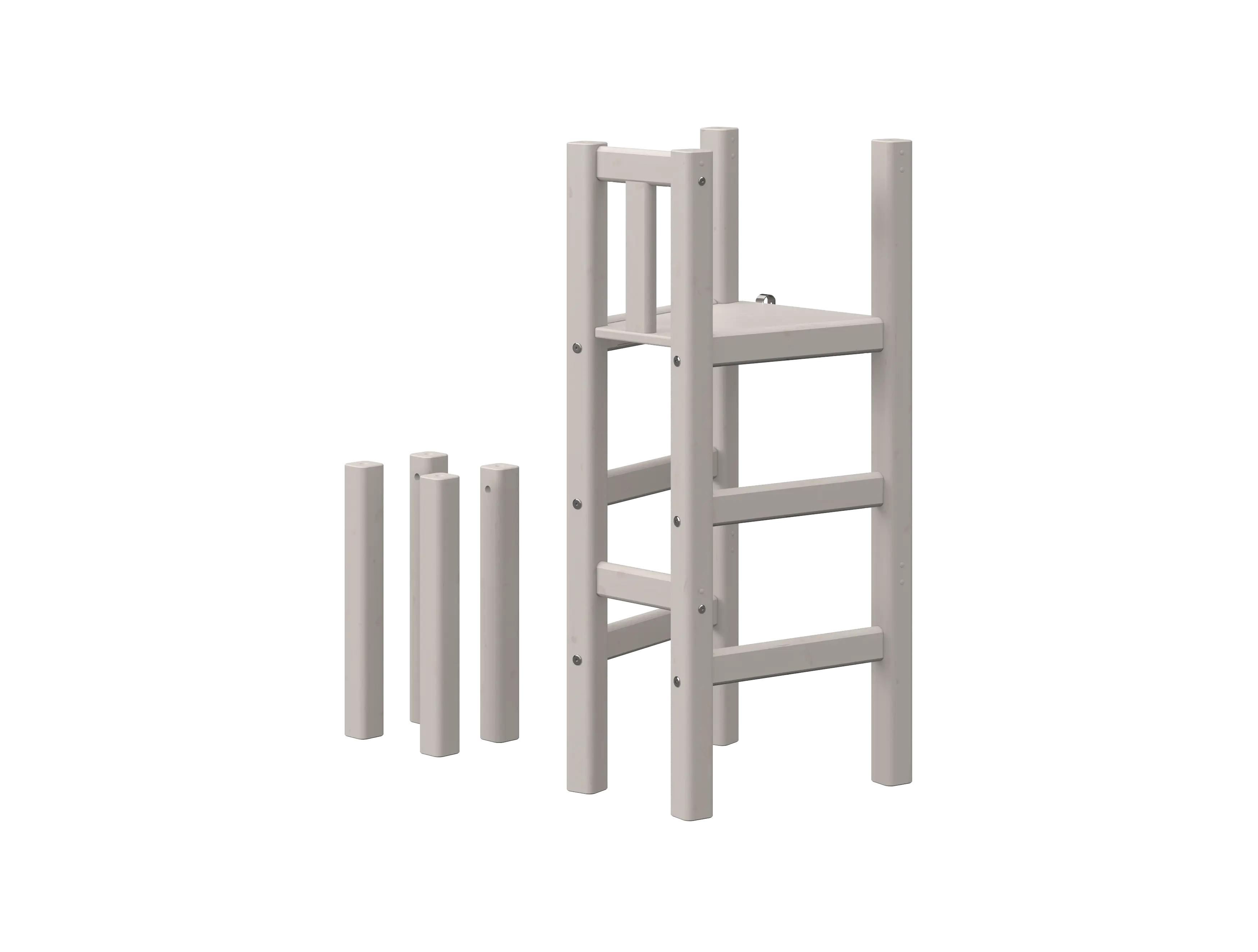 Platform and Legs for High Bed 120 cm, Grey LADDER_LEGS platform-and-legs-for-mid-high-bed-grey-washed  flexa-com.myshopify.com