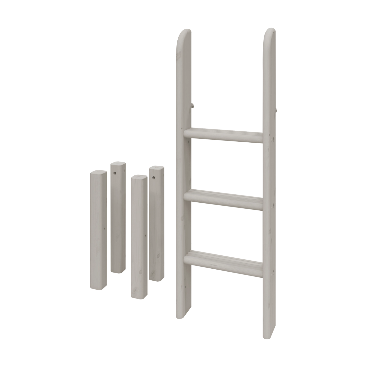 FLEXA GREY ladder and high bed legs, child-safe design, set against a plain white background.