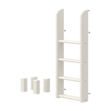 FLEXA WHITE ladder and legs for bunk bed, four anti-slip steps, child-safe design, shown on plain background.