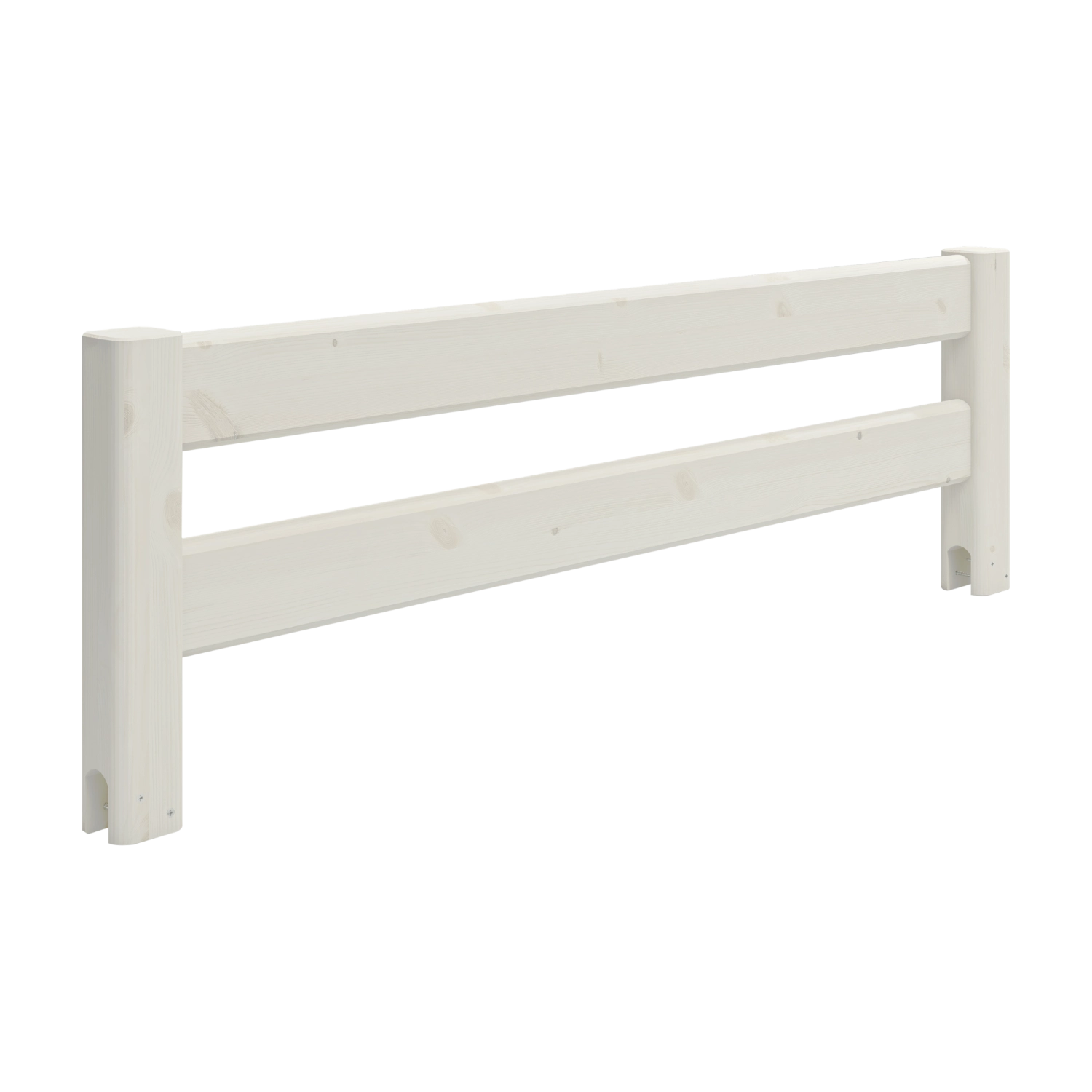 FLEXA guard rail from WHITE collection, solid pine with slats; fits mid-high children’s bed for added safety.
