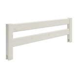 FLEXA guard rail from WHITE collection, solid pine with slats; fits mid-high children’s bed for added safety.