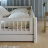 FLEXA Montessori Bed with Crossbars and Safety Rail, 90x200 cm, White, view 2