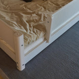 FLEXA Montessori Bed with Front Safety Rail Grooves, 90x200 cm, White, view 5