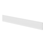 FLEXA full-length white safety rail from WHITE & NOR, flat with smooth edges, shown on a childs bed for safe sleeping.