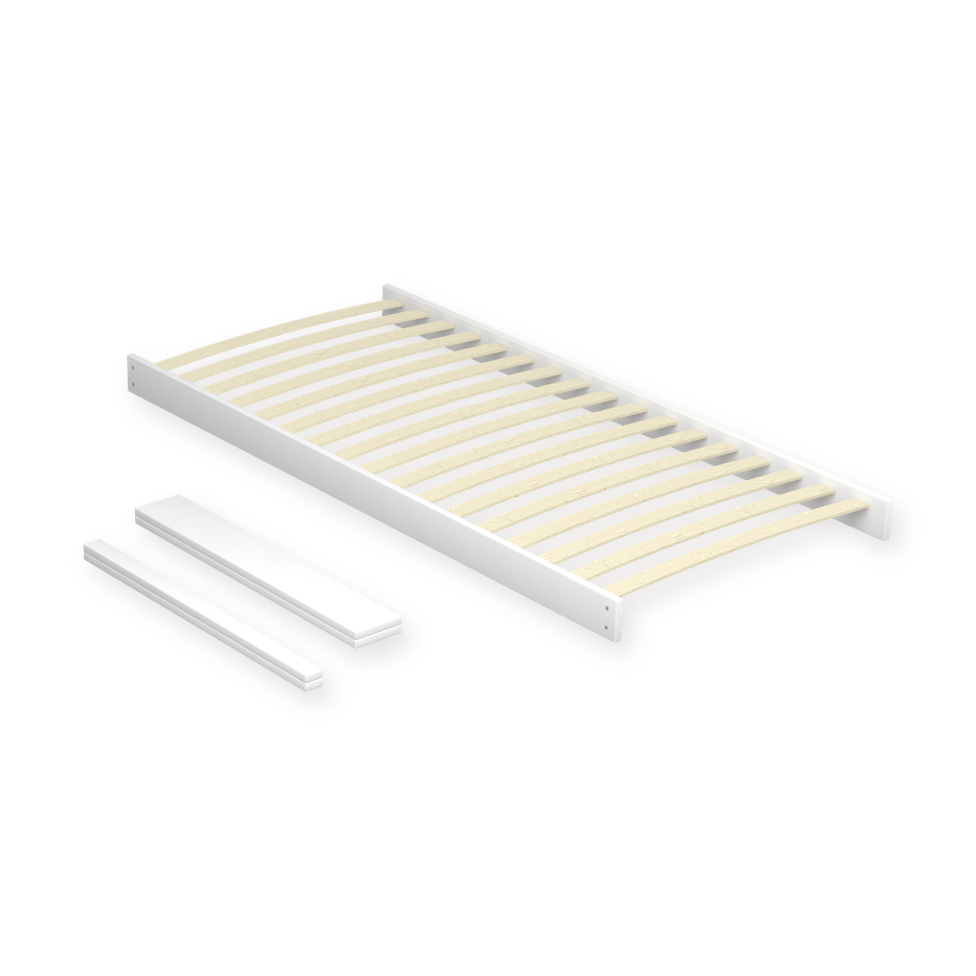 Bed Frame with Slatted Base, 90x200 cm, White