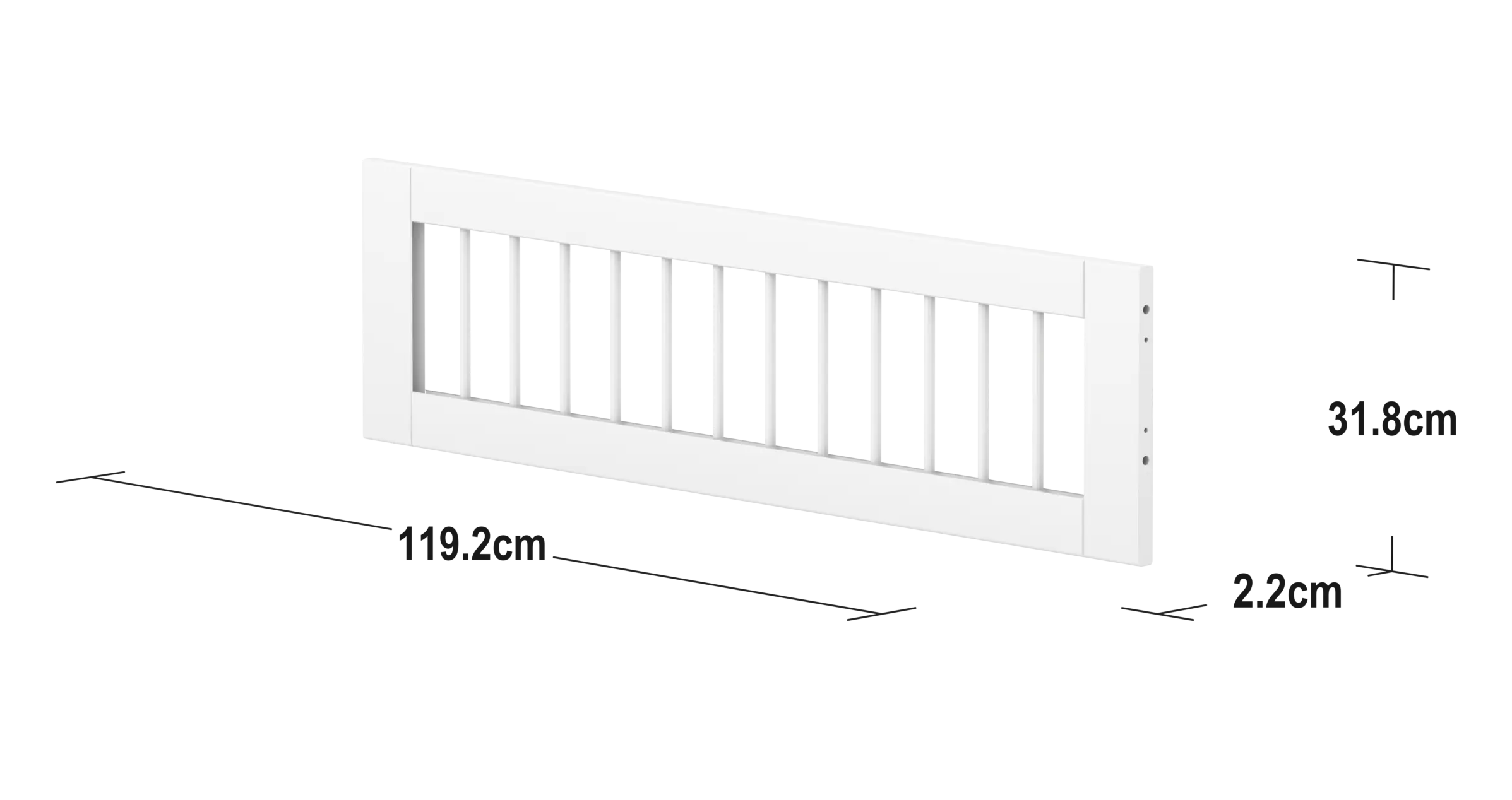 Safety Rail, 1/2, White SAFETYRAIL safety-rail-front-for-slide-w-crossbars-f-wht-1-2-200-cm  flexa-com.myshopify.com