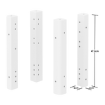 FLEXA Bed Legs for Montessori Bed, 4 pcs, White, measurements 47.2 x 6 x 6 cm