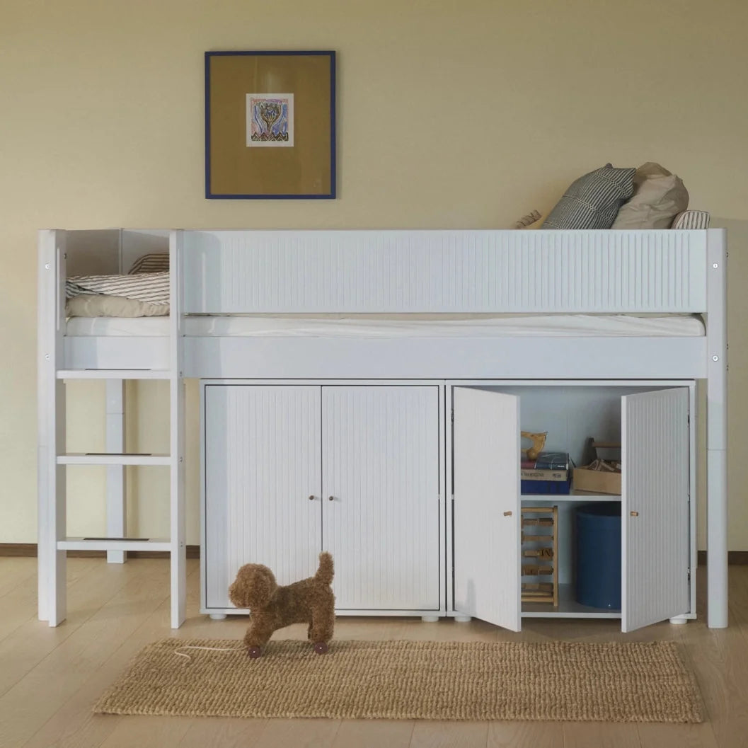 FLEXA SAGA Cupboard, 2 doors, White with Grooves, Oak Knobs, view 7