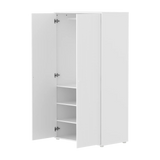 SAGA Wardrobe, 2 door, White with Grooves, White Legs and Knobs