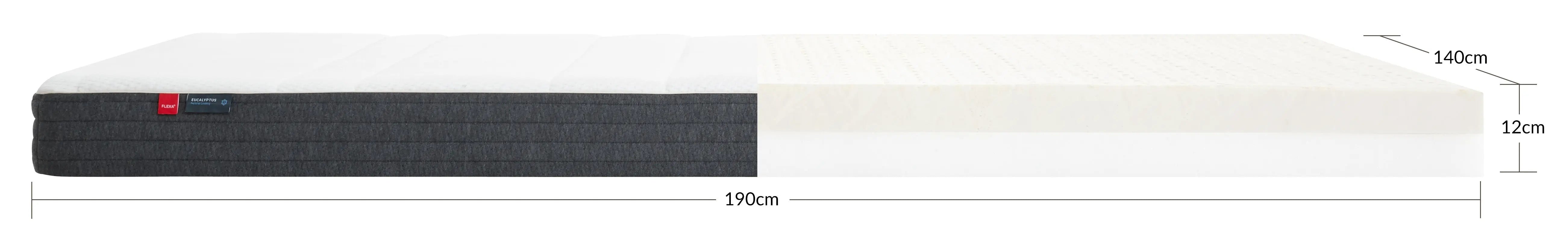 Latex Mattress, 190X140 with Eucalyptus Cover MATTRESS flexa-latex-mattress-190x140-eucalyptus-cover-white  flexa-com.myshopify.com