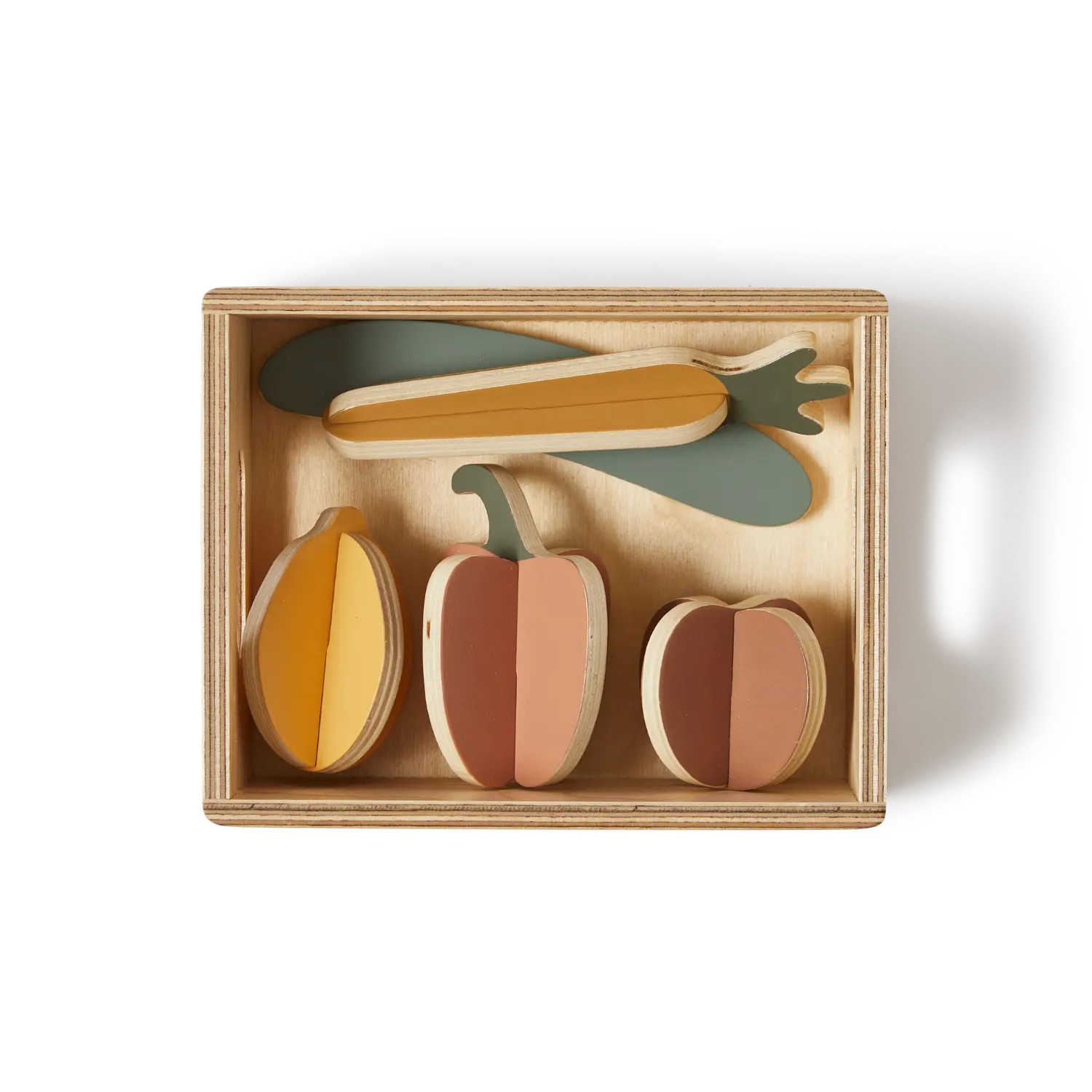 Vegetables, 5 pcs, Handpainted PLAY vegetables-multicolors-natural-wood  flexa-com.myshopify.com
