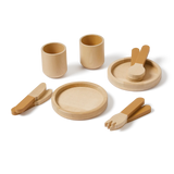 Tableware, 10 pcs, Handpainted, Yellow PLAY tableware-mustard-natural-wood  flexa-com.myshopify.com
