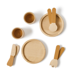Tableware, 10 pcs, Handpainted, Yellow PLAY tableware-mustard-natural-wood  flexa-com.myshopify.com