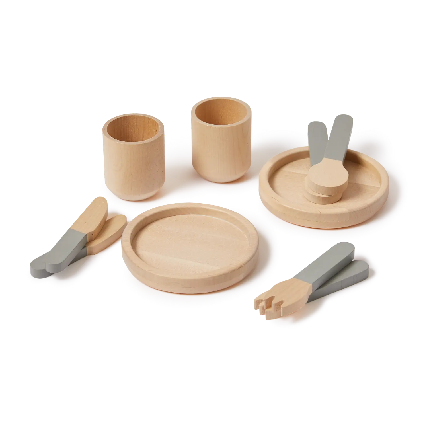 Tableware, 10 pcs, Handpainted, Green PLAY tableware-greenish-natural-wood  flexa-com.myshopify.com