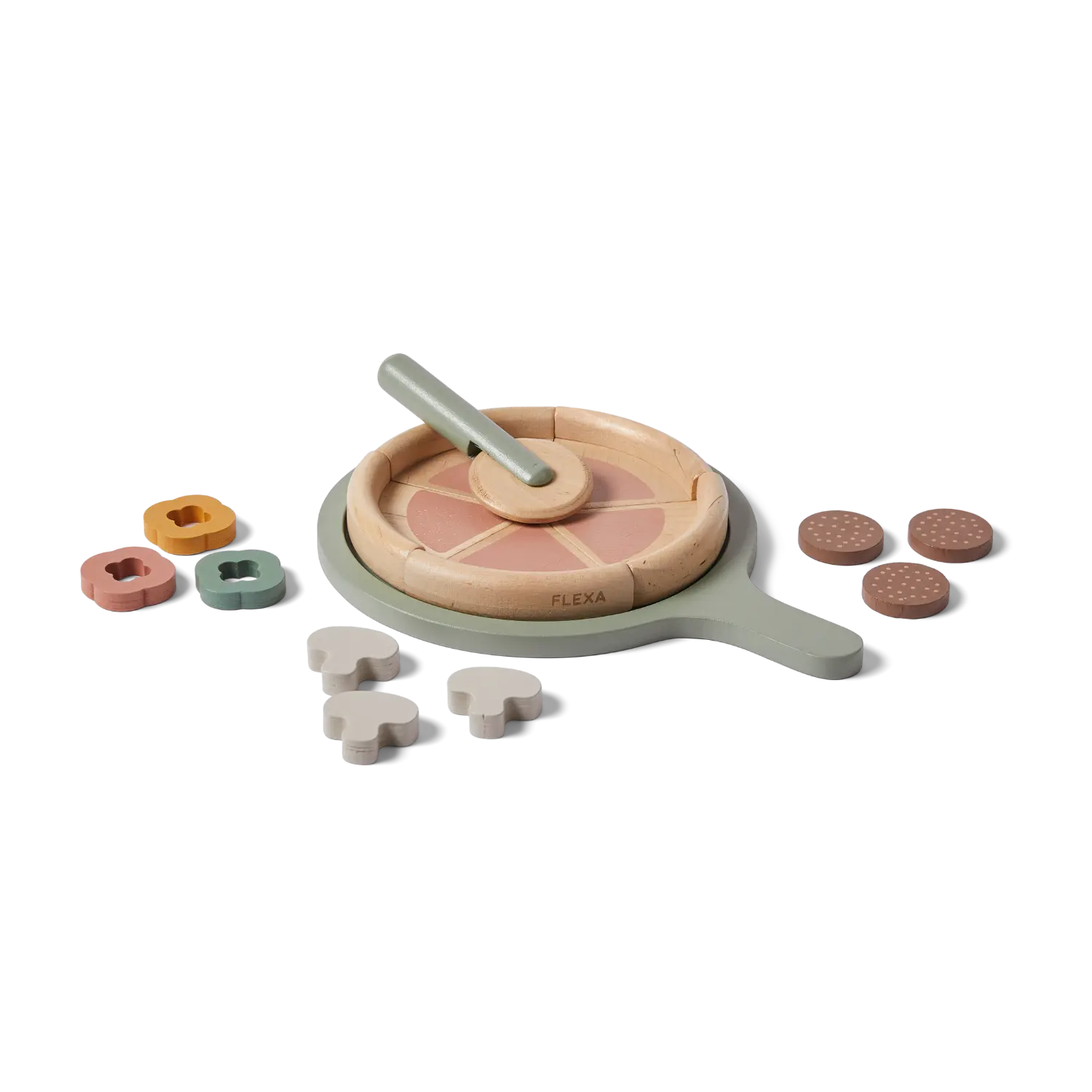Pizza, 5 slices, Handpainted PLAY pizza-multicolors-natural-wood  flexa-com.myshopify.com