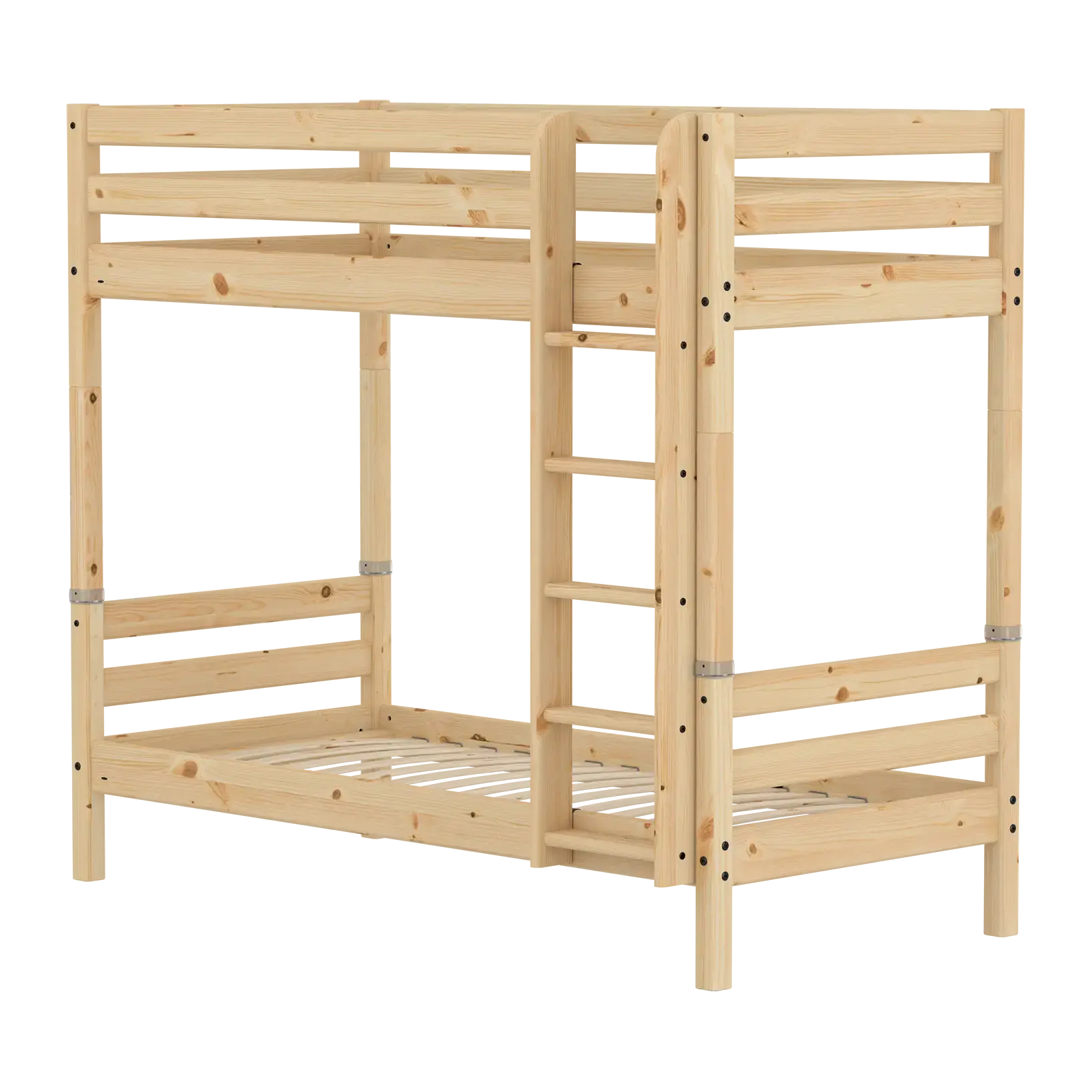 Bunk Bed with Straight Ladder and Safety Rails, 90x200 cm, Pine BUNKBED fr52-bunk-bed  flexa-com.myshopify.com