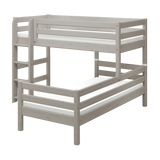 Bunk Bed 143 cm with Ladder and Safety Rail, 90x200 cm, Grey