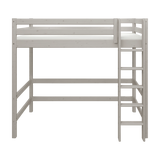High Bed 184 cm with Safety Rail and Ladder, 90x200 cm, Grey