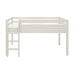 FLEXA high bed from the WHITE collection, white finish, safety rail and ladder, shown against a plain background.