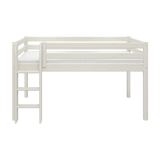 FLEXA high bed from the WHITE collection, white finish, safety rail and ladder, shown against a plain background.
