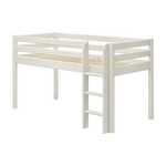 FLEXA white ladder and legs for high bed, with anti-slip steps; child-safe design, shown on plain background.