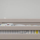 High Bed 120 cm with Ladder and Safety Rail, 90x200 cm, Grey