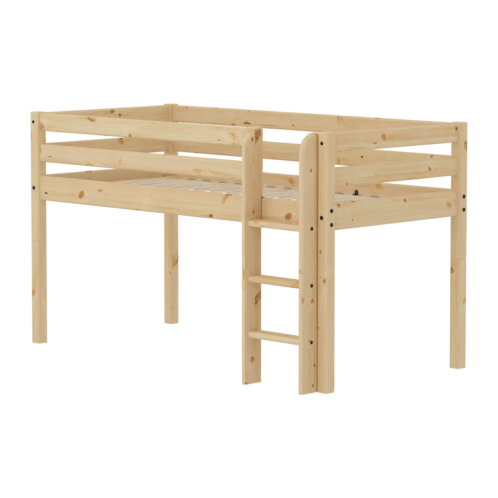 Mid-High Bed with Safety Rails, 90x200 cm, Pine MID_HIGH-BED fr51-mid-high-bed  flexa-com.myshopify.com