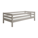Single Bed with Safety Rail, 90x200 cm, Grey