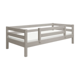 Single Bed with Safety Rail, 90x200 cm, Grey