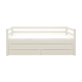 Single Bed 90x200 cm with Pull-out Bed 90x190 cm, White