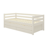 Single Bed 90x200 cm with Pull-out Bed 90x190 cm, White