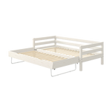 FLEXA single bed with pull-out bed, white, from CLASSIC collection; child-safe rails, shown on plain background.