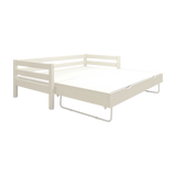 FLEXA single bed with pull-out guest bed, white wood, from the WHITE collection, on plain background.