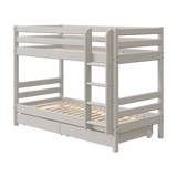 Bunk Bed 154 cm with Pull-out Drawer, Ladder and Safety Rail, 90x200 cm, Grey