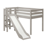 High Bed 120 cm with Slide and Safety Rail, 90x200 cm, Grey