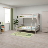 Family Bunk Bed 184 cm with Ladder and Safety Rail, 90/140x200 cm, Grey