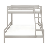Family Bunk Bed 184 cm with Ladder and Safety Rail, 90/140x200 cm, Grey