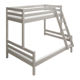 Family Bunk Bed 184 cm with Ladder and Safety Rail, 90/140x200 cm, Grey