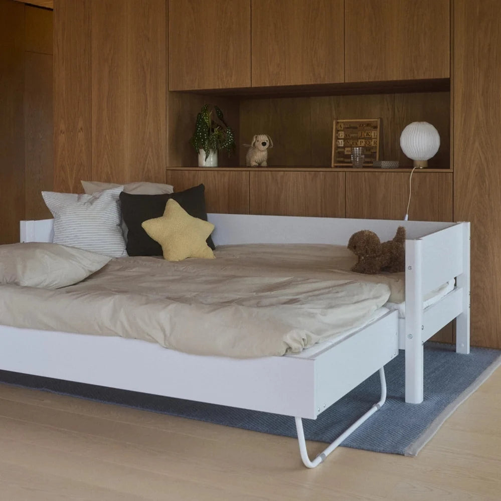 FLEXA Single Bed 90x200 cm with Pull-out Bed 90x190 cm, WHITE, Daybed, view 2