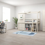 Mid-High Bed with 1/2 House, Ladder and Safety Rail, 90x200 cm, White MID_HIGH-BED mid-high-bed-w-1-2-classic-house-white-washed-white-washed-white-1  flexa-com.myshopify.com