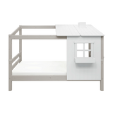 Single Bed with 1/2 House, 90x200 cm, White/Grey