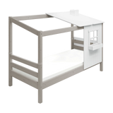 Single Bed with 1/2 House, 90x200 cm, White/Grey