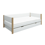 Single Bed with Pull-out Bed, 90x200 cm, White/Oak SINGLE_BED daybed-with-guest-bed-white-oak-1  flexa-com.myshopify.com