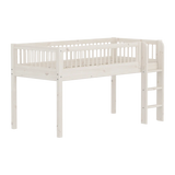 High Bed 120 cm with Safety Rail and Ladder, 90x200 cm, White MID_HIGH-BED mid-high-bed-with-scandinavian-safety-rail-white-washed  flexa-com.myshopify.com