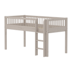High Bed 120 cm with Safety Rail and Ladder, 90x200 cm, Grey MID_HIGH-BED mid-high-bed-with-scandinavian-safety-rail-classic-grey-washed  flexa-com.myshopify.com
