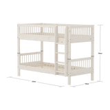 Bunk Bed 154 cm with Ladder and Safety Rail, 90x200 cm, White BUNKBED bunk-bed-with-safety-rail-white-washed  flexa-com.myshopify.com
