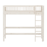 High Bed 184 cm with Ladder and Safety Rail, 90x200 cm, White HIGHBED high-sleeper-with-safety-rail-white-washed  flexa-com.myshopify.com