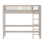 High Bed 184 cm with Ladder and Safety Rail, 90x200 cm, Grey HIGHBED high-sleeper-with-safety-rail-grey-washed  flexa-com.myshopify.com